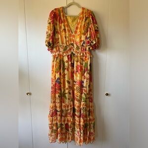 Farm Rio Yellow Tapestry Maxi Dress XL